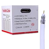 Five Star Cable 1000 ft. RG6 Quad Shielded Coaxial Cable for use with Audio, Video, and CATV/MATV Transmissions. White
